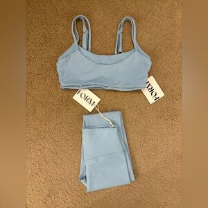 Form by Sami Clarke Set: Layered Bra and Core Leggings in Sky Blue
